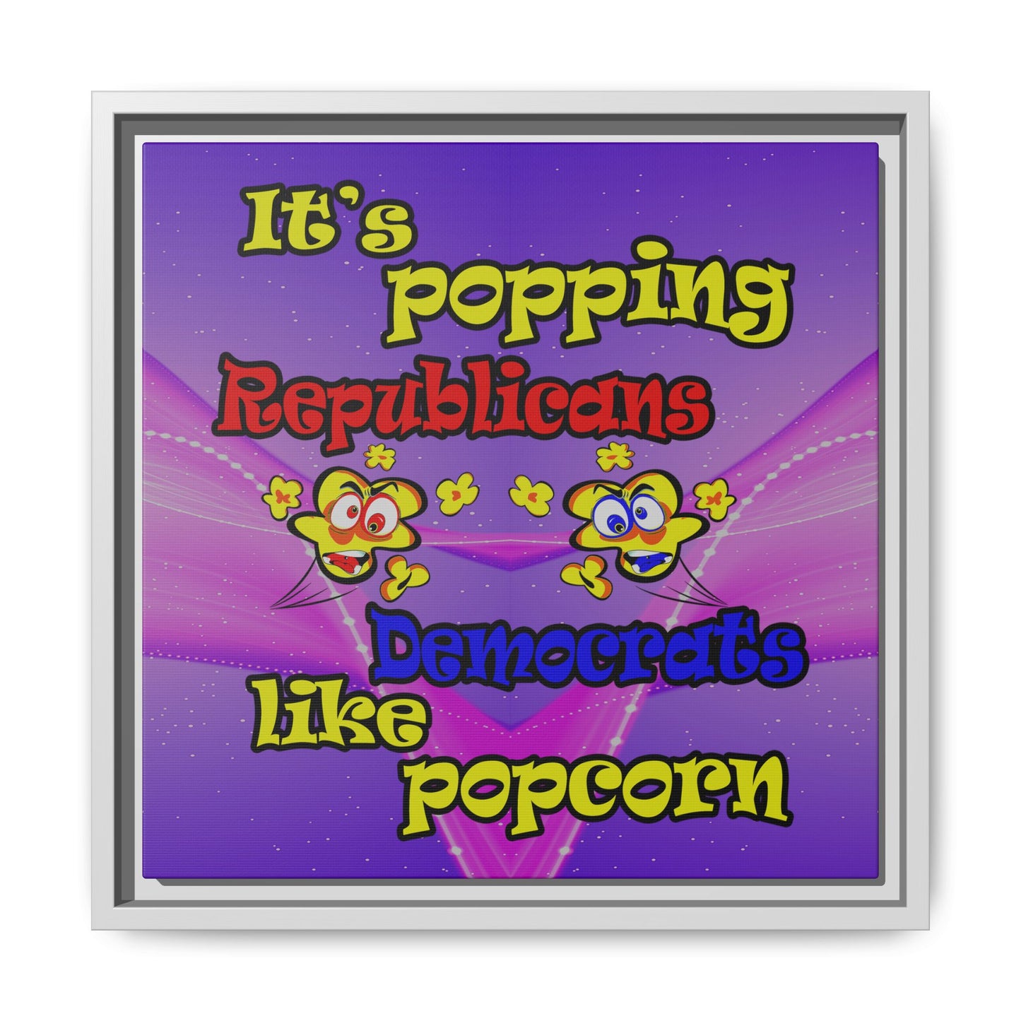 popping like popcorn - framed canvas art (purple-pink wave)
