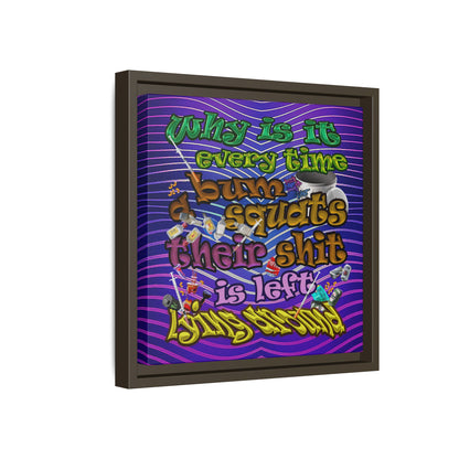 the bum's shit - framed canvas art (purple wave)