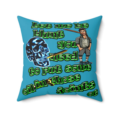 og - Faux Suede Square Pillow - (turquoise)