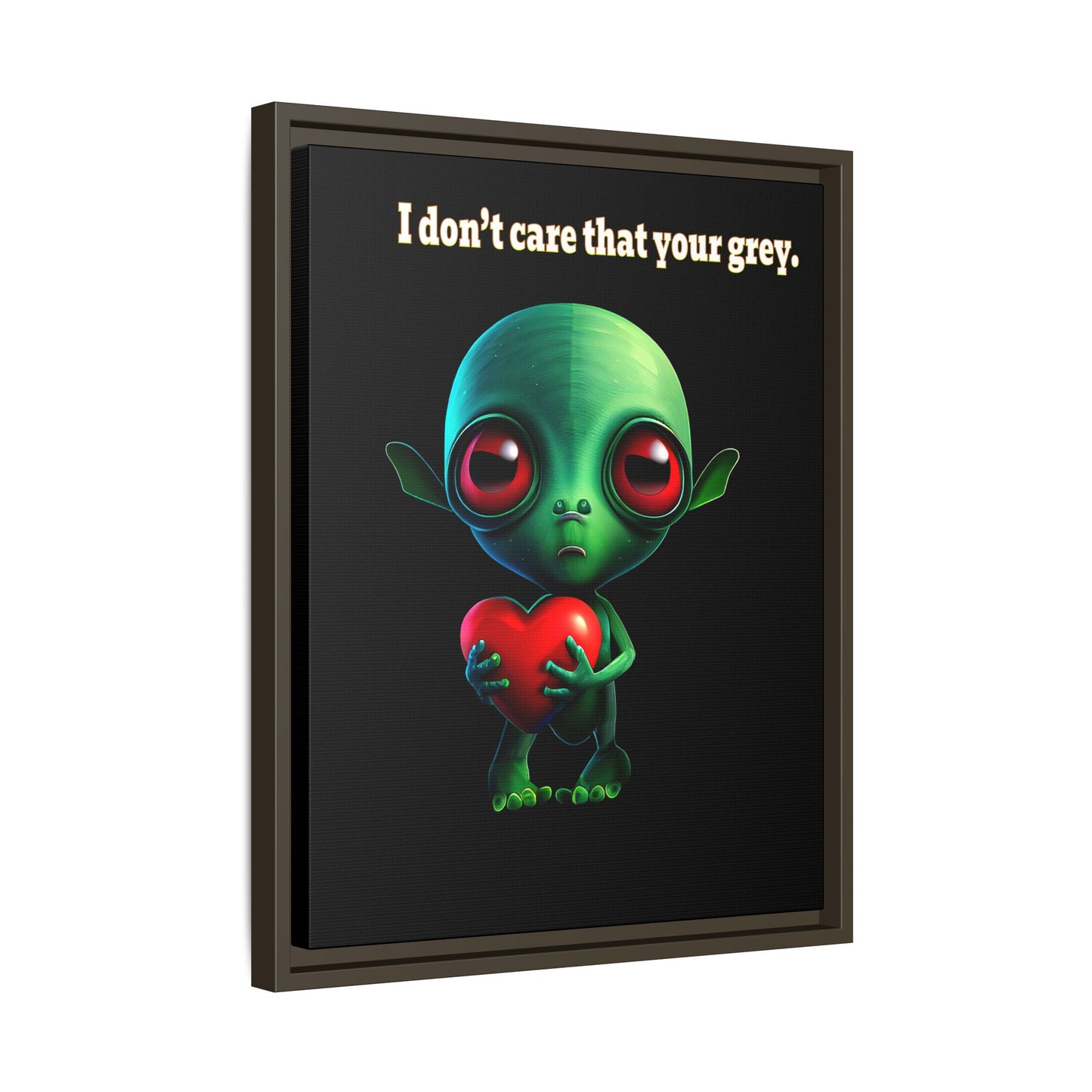 I don't care that your grey - framed canvas art (black)