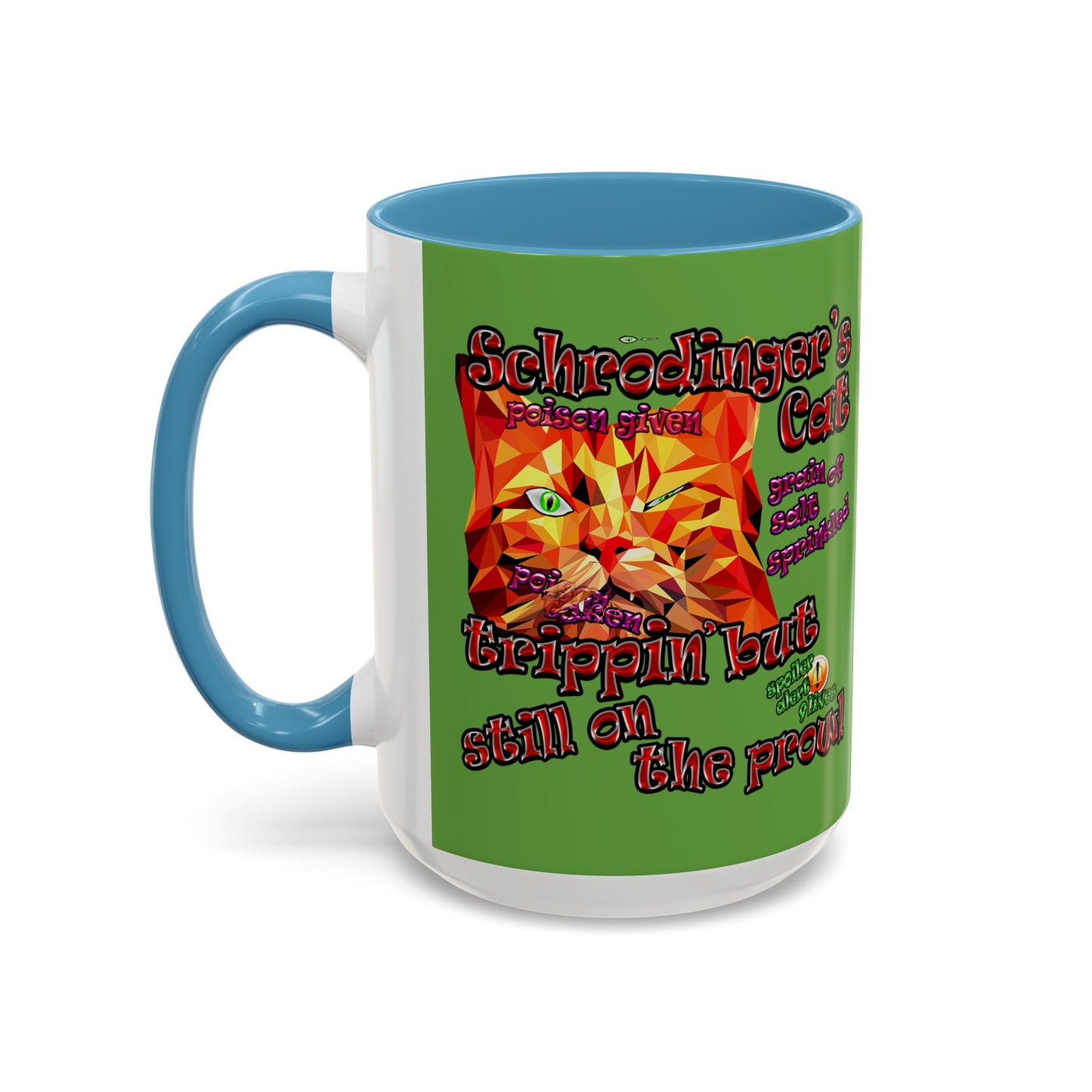 schrodinger's cat - Accent Mug (green)