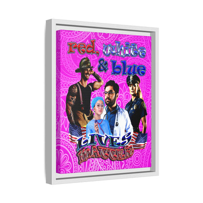 rw&b lives matter - framed canvas art (pink swirl)