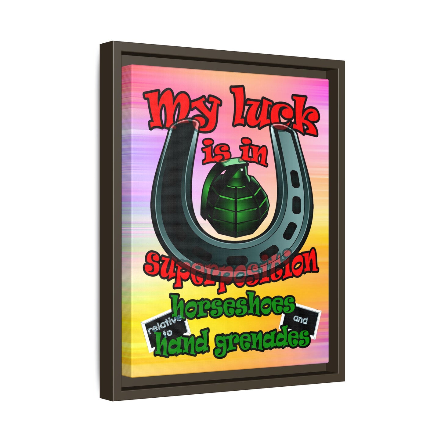 my luck - framed canvas art (color blur)