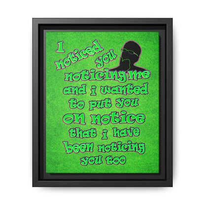 noticed you noticing - framed canvas art (green turf)