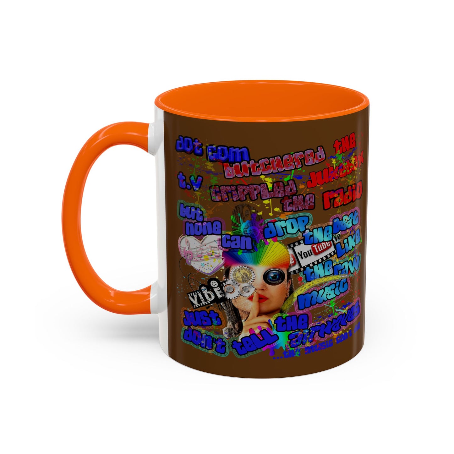 drop the beat - Accent Mug (brown)