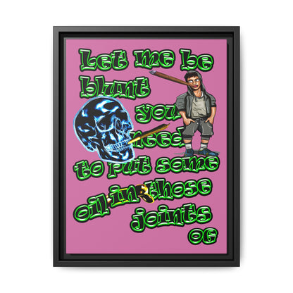 og - framed canvas art (light pink)