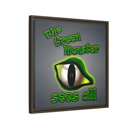 green monster - framed canvas art (grey-light grey)