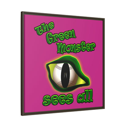 green monster - framed canvas art (pink)