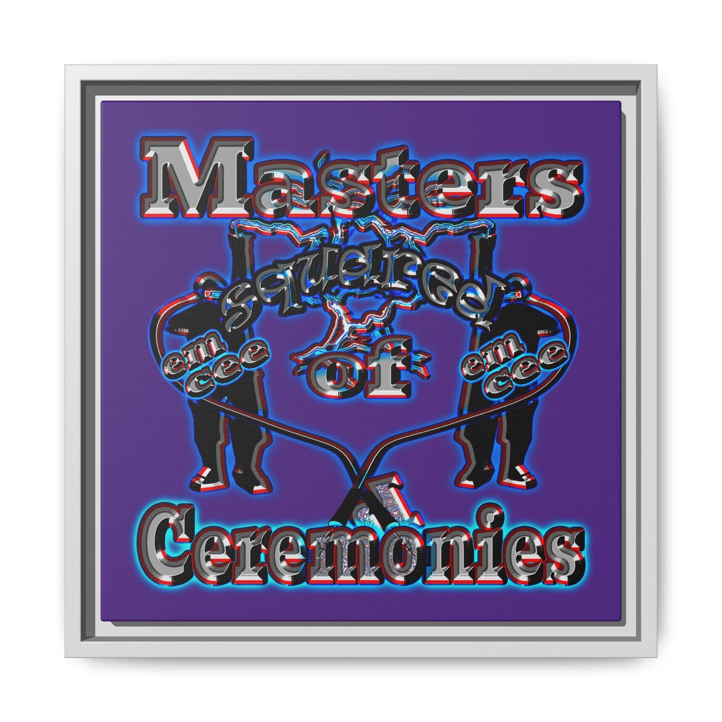 em cee squared - framed canvas art (purple)