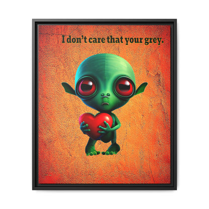 I don't care that your grey - framed canvas art (burnt orange)