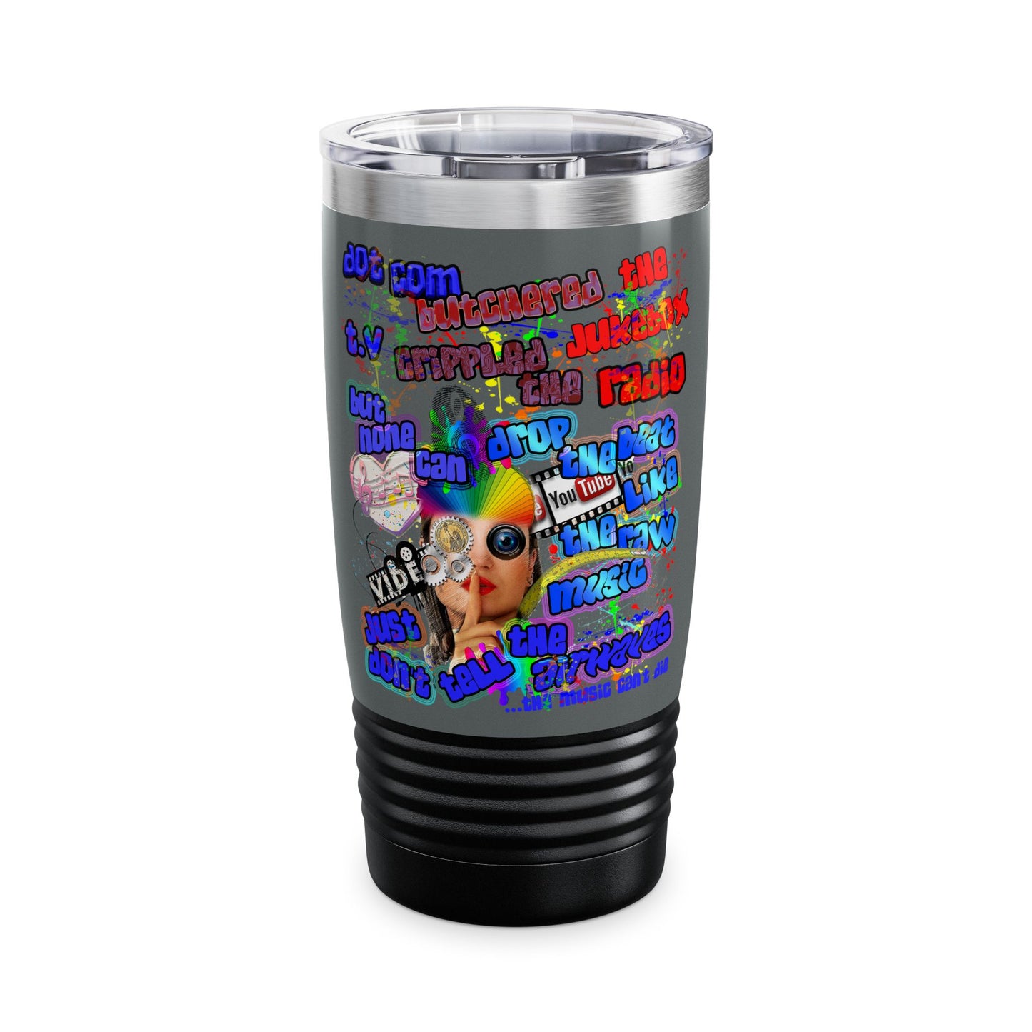 drop the beat - Ringneck Tumbler, 20oz (dark grey)