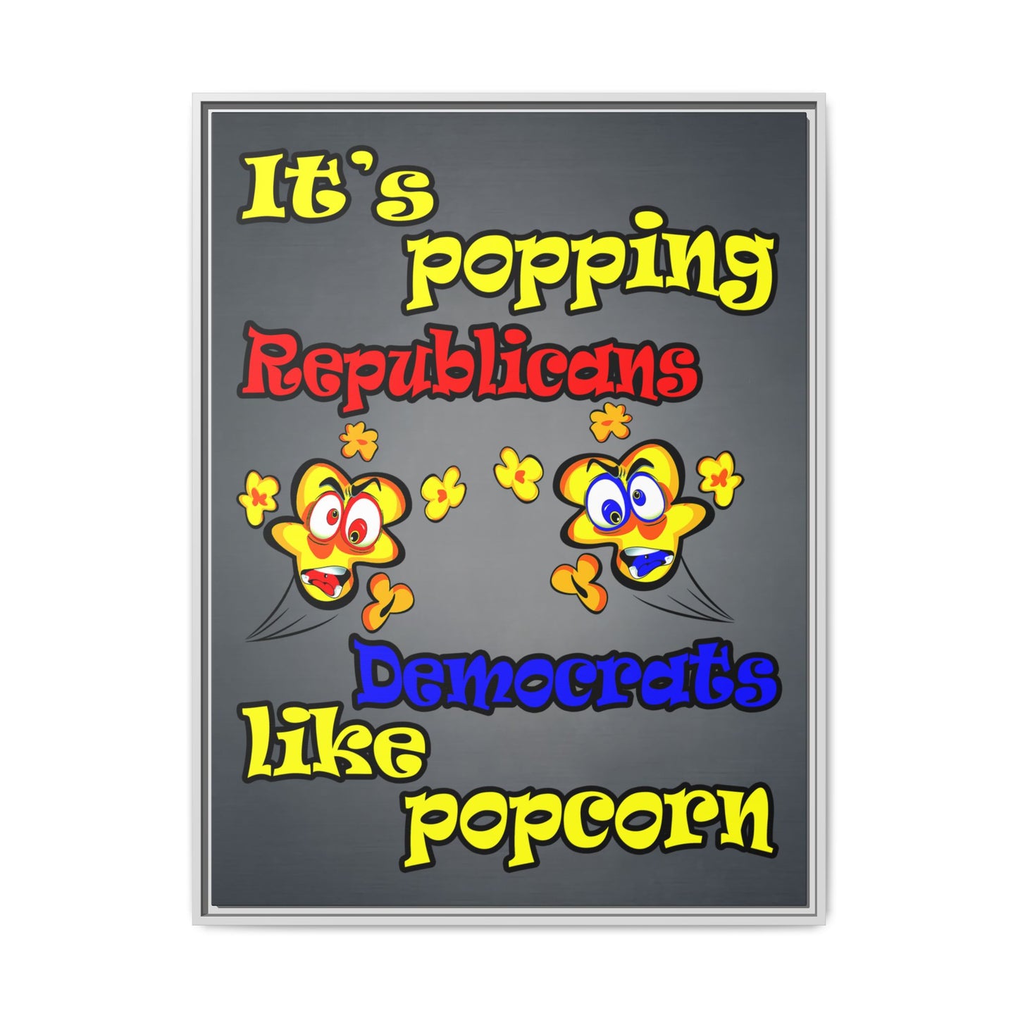 popping like popcorn - framed canvas art (grey-light grey)