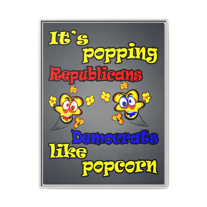 popping like popcorn - framed canvas art (grey-light grey)
