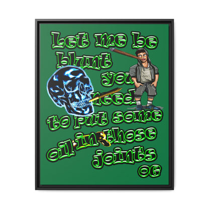 og - framed canvas art (dark green)