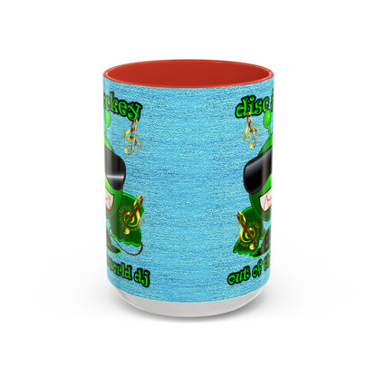 disc jockey - Accent Mug (faded dark blue)