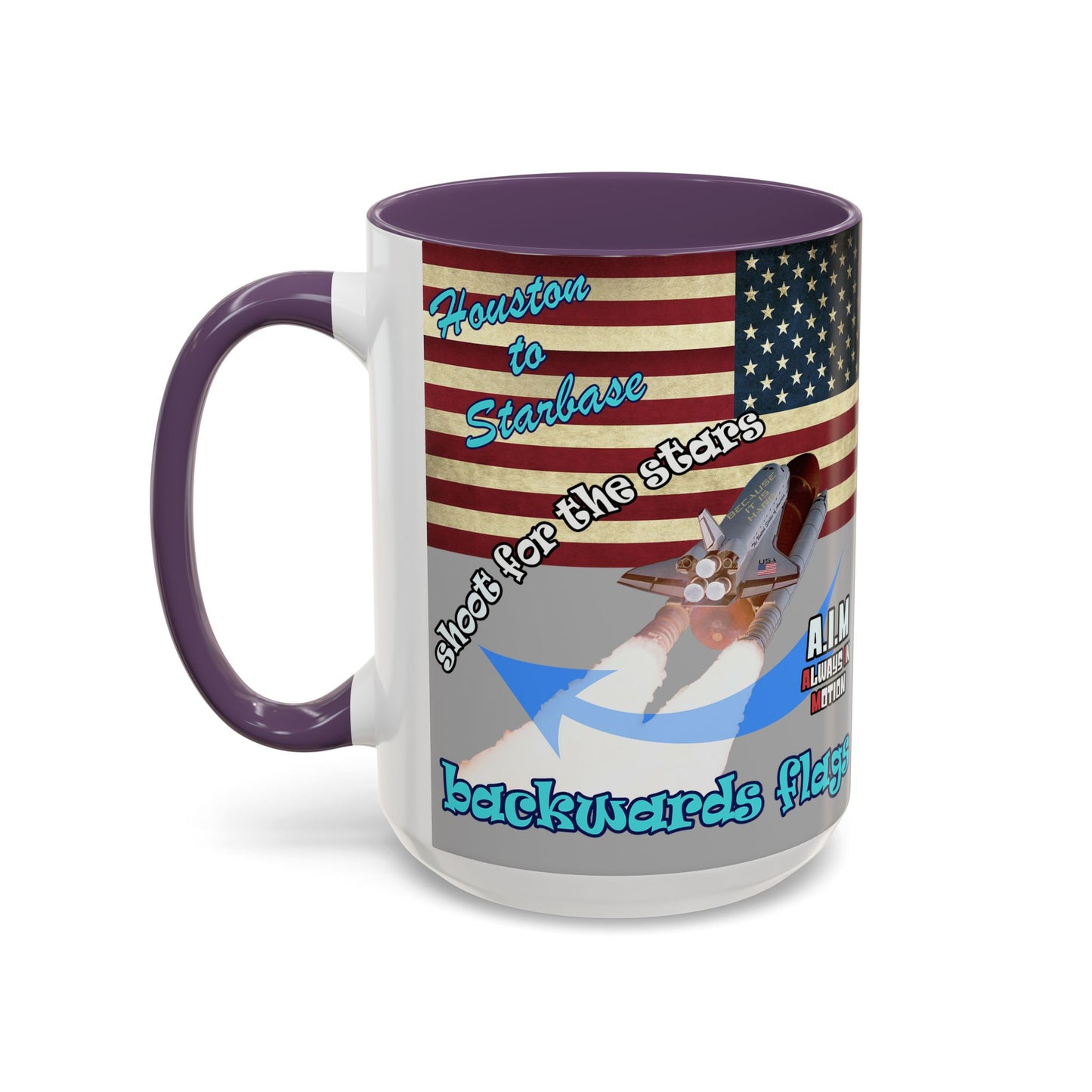 shoot for the stars - Accent Mug (light grey)