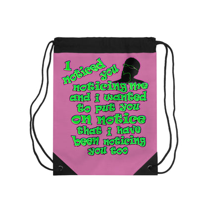 noticed you noticing - Drawstring Bag (light pink)