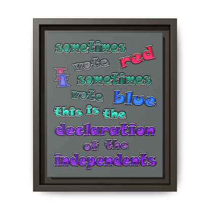 declaration of the independents - framed canvas art (dark grey)