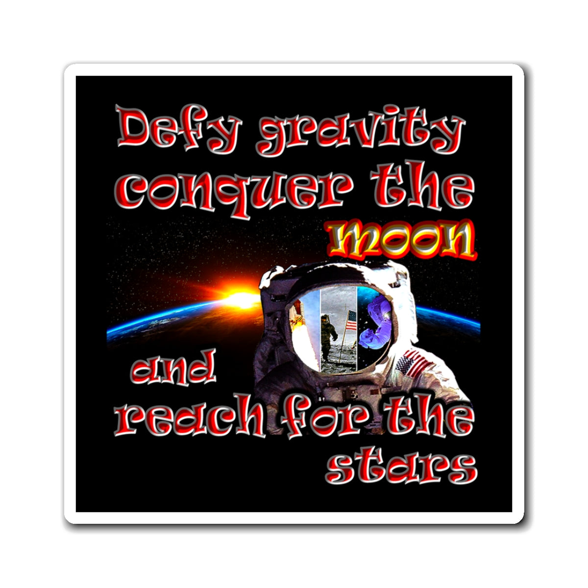 defy conquer reach - Magnets - (black)