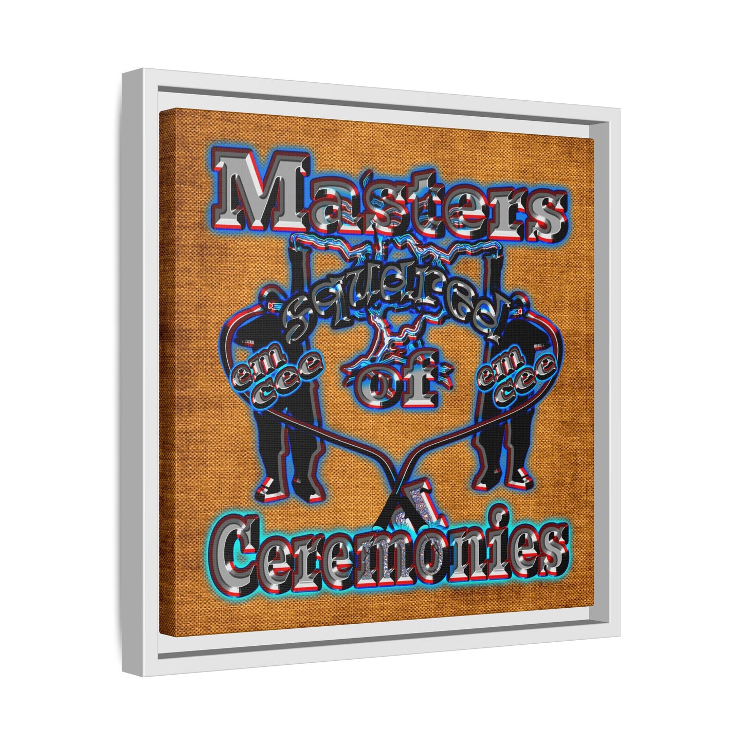 em cee squared - framed canvas art (brown papyrus)