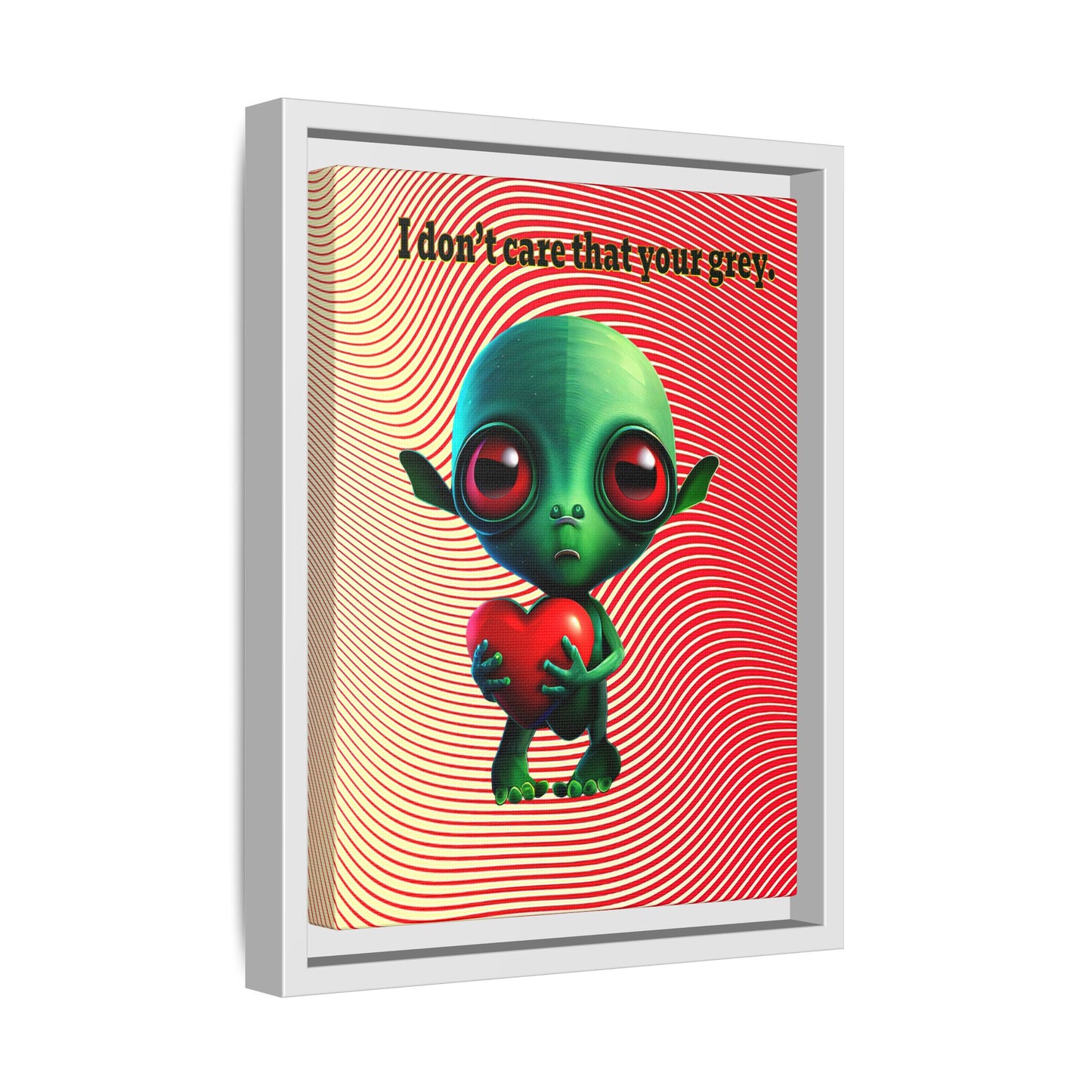 I don't care that your grey - framed canvas art (yellow-orange wave)