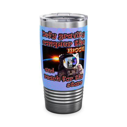 defy conquer reach - Ringneck Tumbler, 20oz (light blue-purple wave)