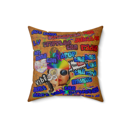 drop the beat - Faux Suede Square Pillow - (dichromatic brown papyrus)