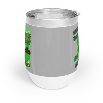celtics logo - Chill Wine Tumbler (light grey)