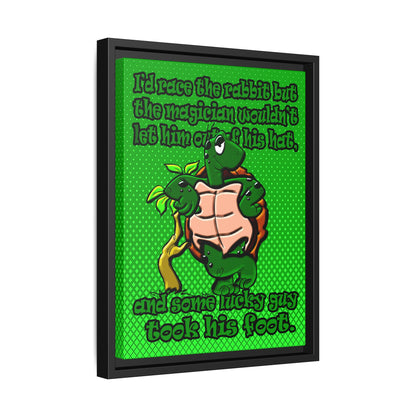 turtle race - framed canvas art (logo green)
