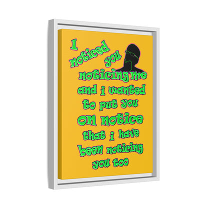noticed you noticing - framed canvas art (yellow)