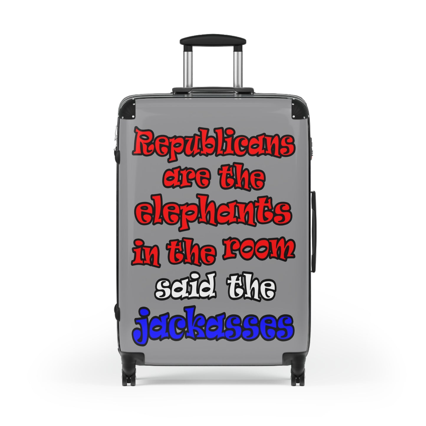 donkeys and elephants - Suitcase (grey)