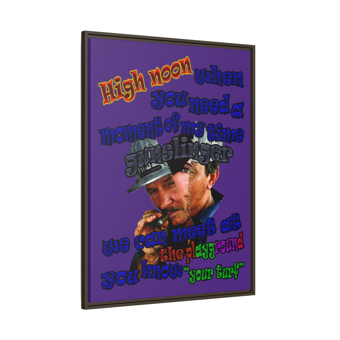 high noon - framed canvas art (purple)