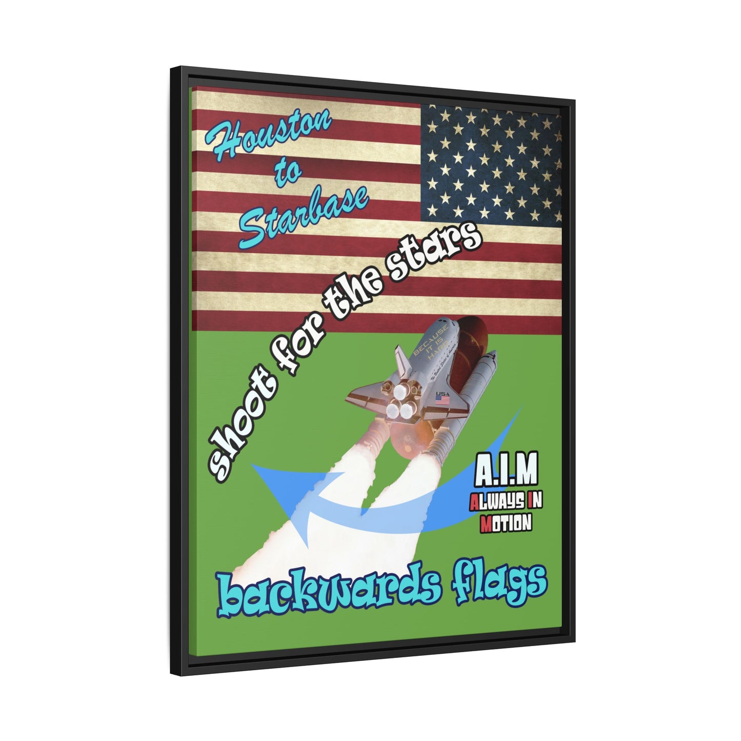 shoot for the stars - framed canvas art (green)