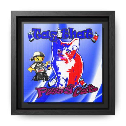 tag that - framed canvas art (blue-white wave)
