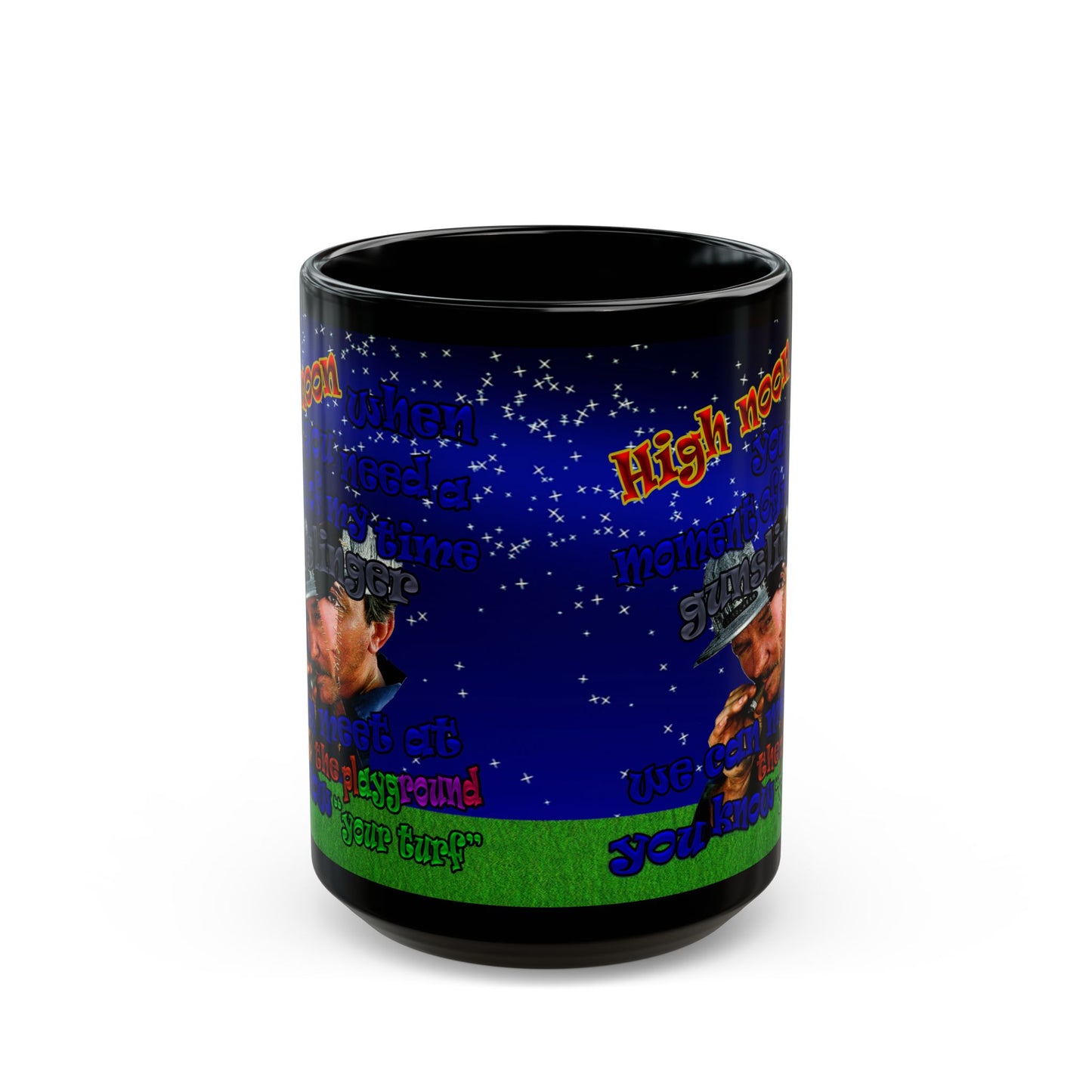 high noon - Black Mug ('snoops' background)