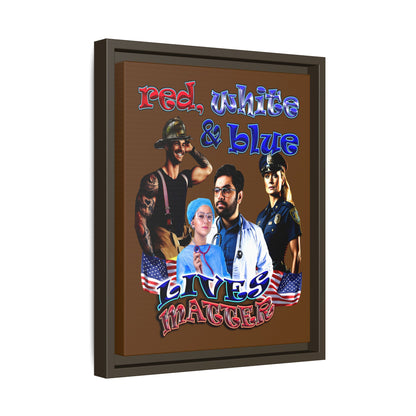 rw&b lives matter - framed canvas art (brown)