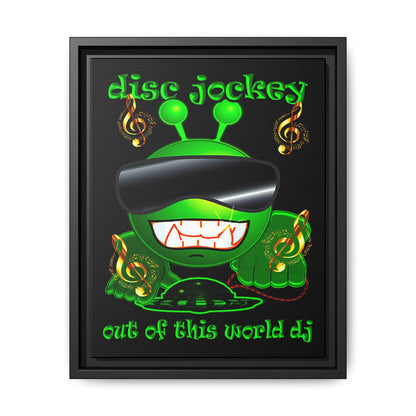 disc jockey - framed canvas art (black)