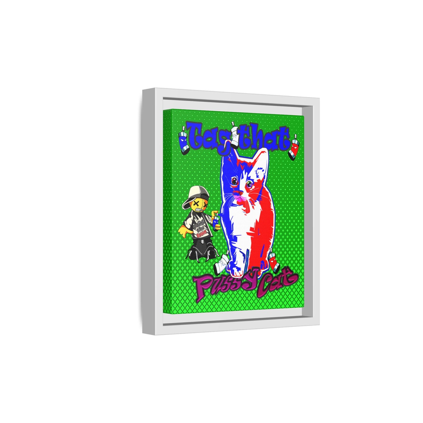 tag that - framed canvas art (logo green)