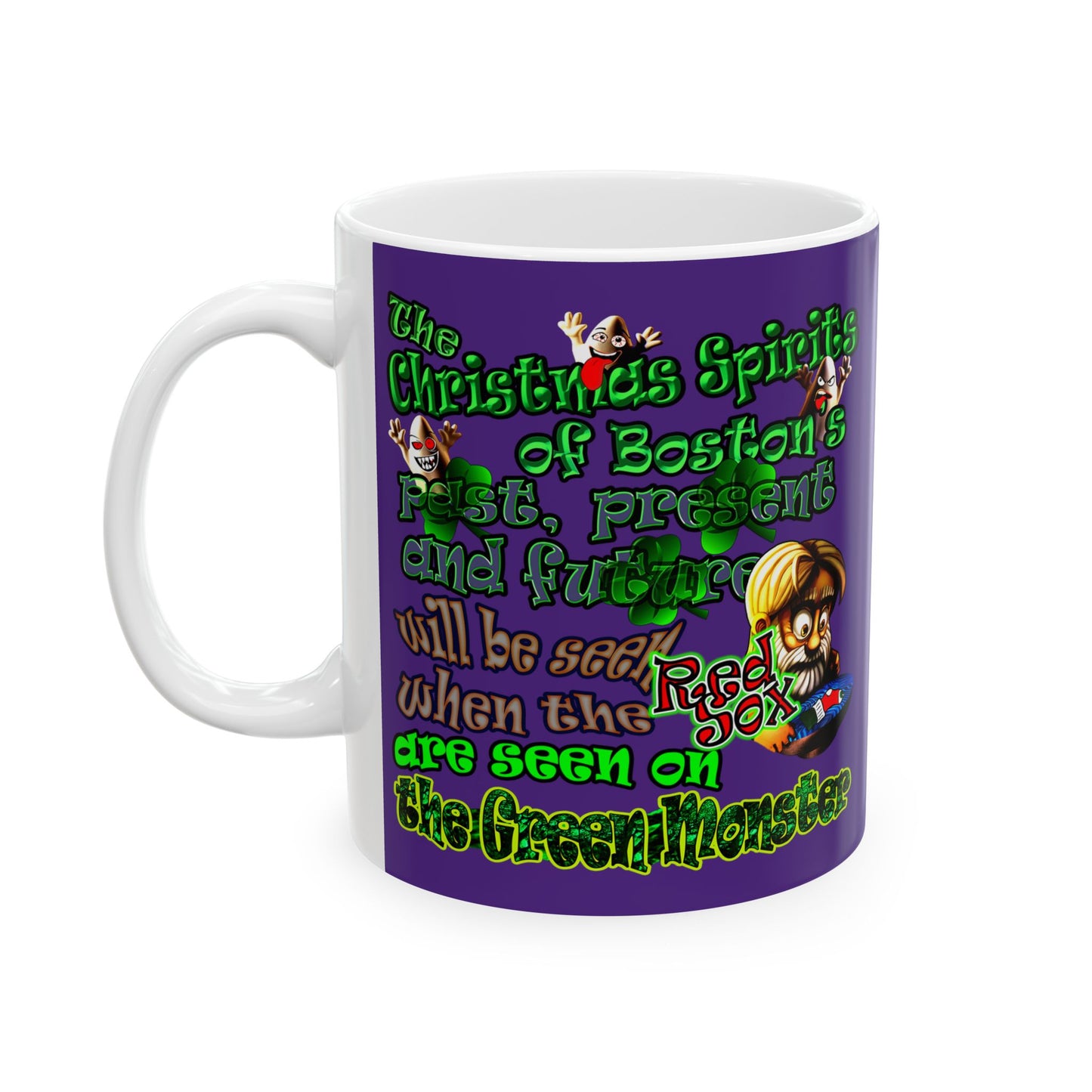 christmas spirits of boston - White Mug (purple)