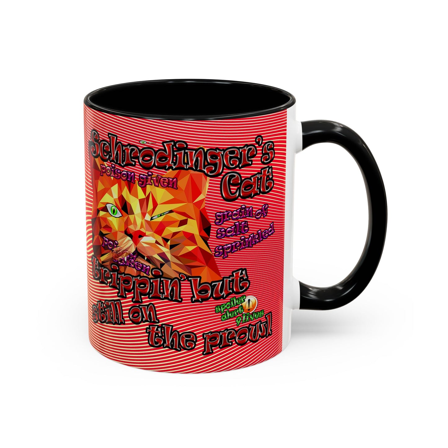 schrodinger's cat - Accent Mug (yellow-orange wave)