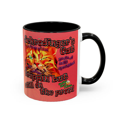 schrodinger's cat - Accent Mug (yellow-orange wave)
