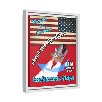shoot for the stars - framed canvas art (dark red)