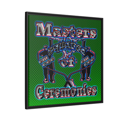 em cee squared - framed canvas art (logo green)
