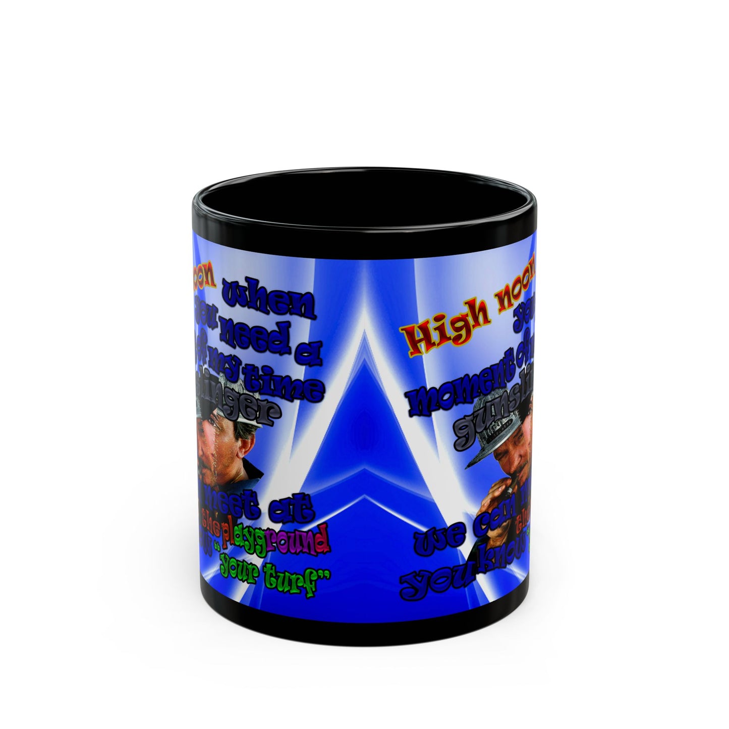high noon - Black Mug (blue-white wave)