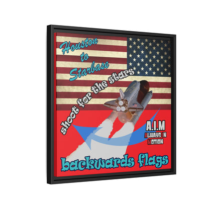 shoot for the stars - framed canvas art (red)