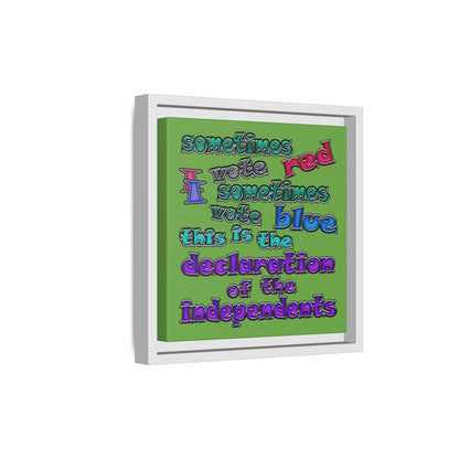 declaration of the independents - framed canvas art (green)