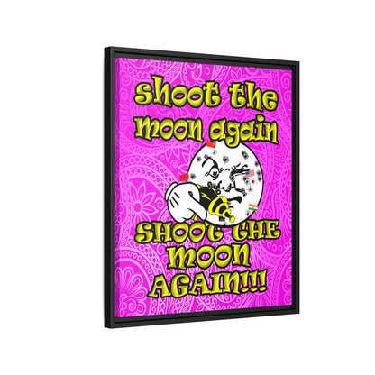 shoot the moon again - framed canvas art (pink swirl)