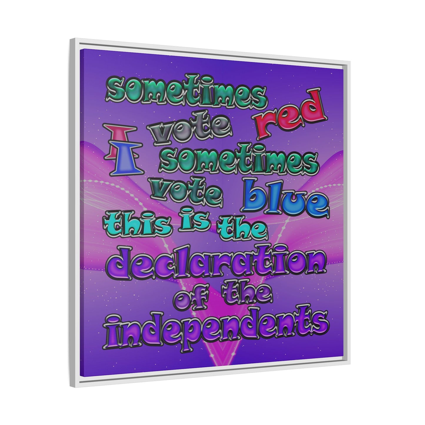declaration of the independents - framed canvas art (purple-pink wave)