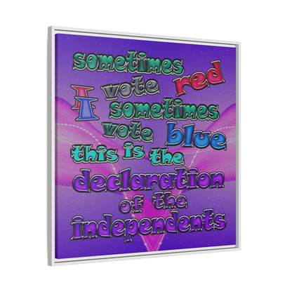 declaration of the independents - framed canvas art (purple-pink wave)