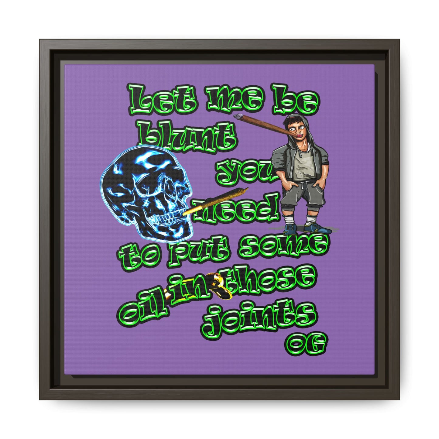 og - framed canvas art (light purple)